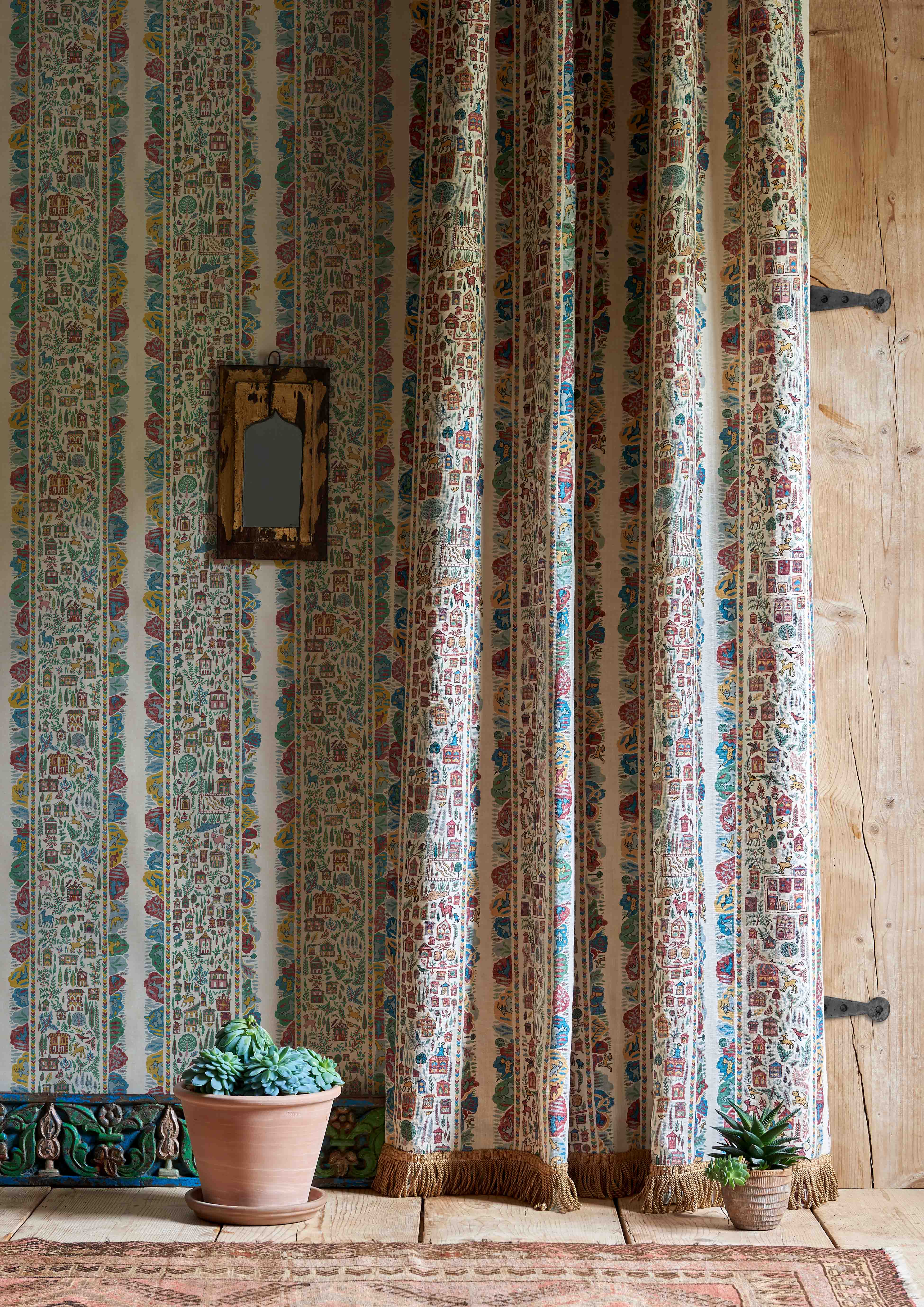 ravi ribbon design wallpaper and fabric by lewis and wood